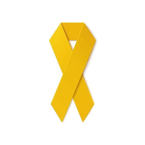 Yellow ribbon isolated on white background. — Stock Vector