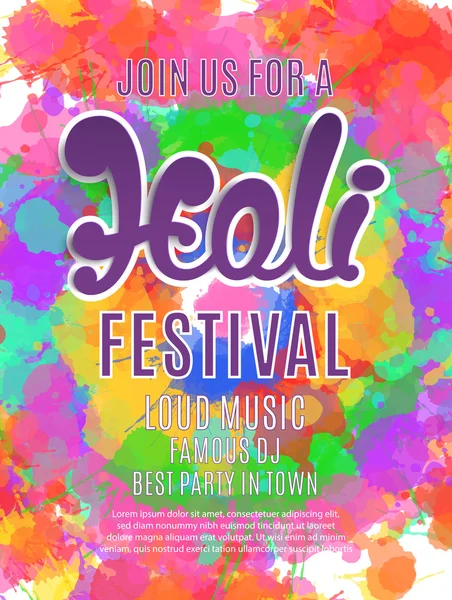 Vorlage für das Holi-Festival-Plakat. — Stockvektor