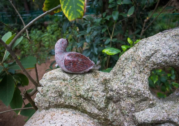 Sten Fugl Parken Hong Kong Skønhed Naturen Ærefrygt Lille Statue - Stock-foto