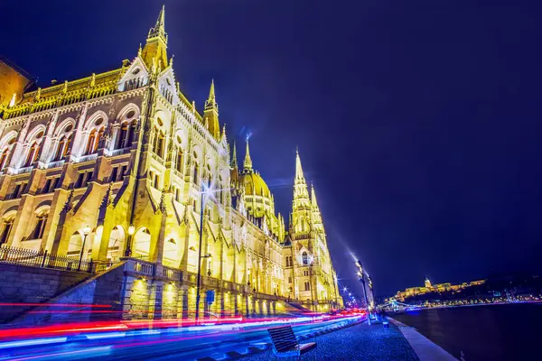 Amazing Building Hungarian Parliament Royal Palace Other Side River Danube — Stock Photo, Image