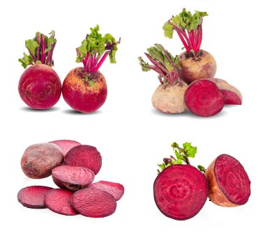 Taze pancar kökü beyaza izole edilmiş.