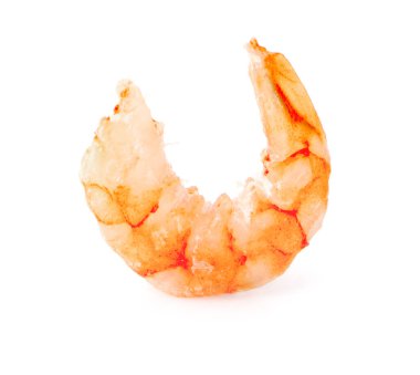 Kurutulmuş karides beyaz arkaplanda izole edilmiş