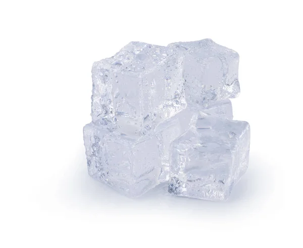 Кубики Льоду Ізольовані Білому Тлі — стокове фото