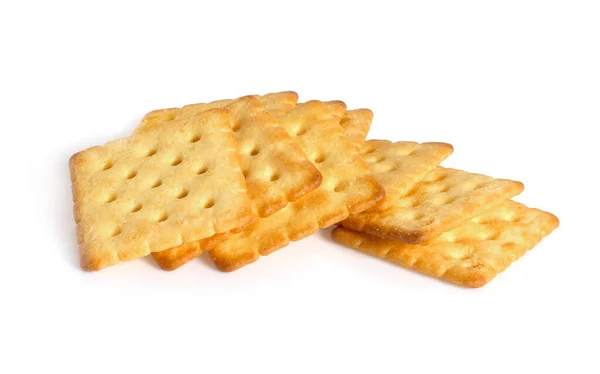 Galletas Saladas Aislado Sobre Fondo Blanco —  Fotos de Stock