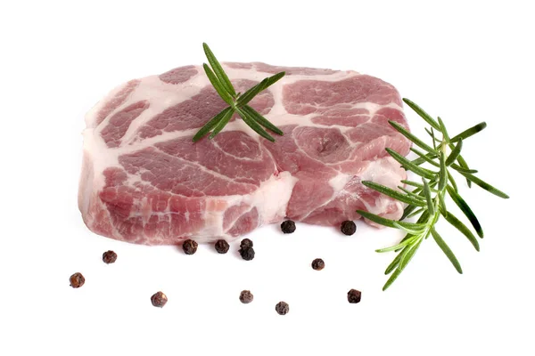 Сырое Мясо Свинины Белом Фоне — стоковое фото