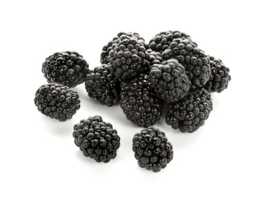 Beyaz arkaplanda izole edilmiş böğürtlen