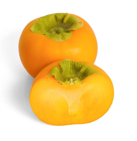 Rijpe Persimmons Geïsoleerd Witte Achtergrond Persimmons Geïsoleerd Witte Achtergrond — Stockfoto