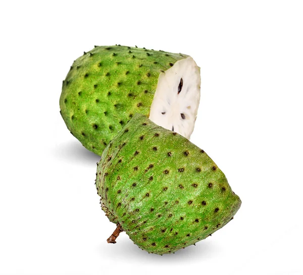 Annona Muricata Soursop Fruta Manzana Azucarada Manzana Natillas Aislado Sobre —  Fotos de Stock