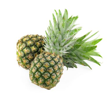 Beyaz arkaplanda izole edilmiş ananas