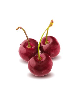 Beyaz arkaplanda kiraz izole