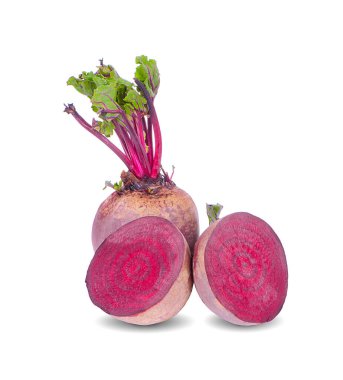 Kırmızı pancar ya da yapraklı pancar ve yarım yalıtılmış beyaz sırtüstü