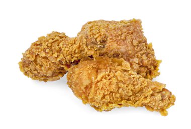 Beyaz arka planda kızarmış tavuk 