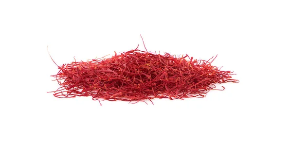 Pile Saffron Threads Isolated White Background — Stock Photo, Image