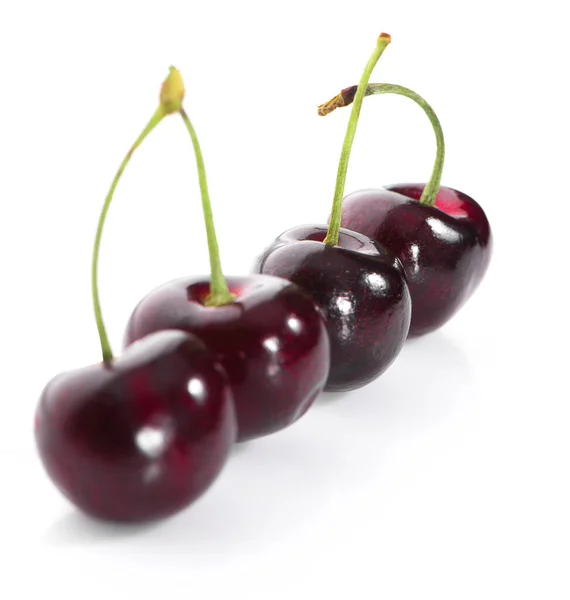 Cherry Izolovaná Třešeň Bílém Pozadí Oříznutou Cestou Stock Snímky