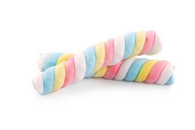 Beyaz arkaplanda izole edilmiş renkli şekerleme