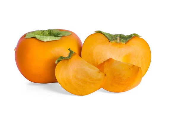 Persimmons Geïsoleerd Witte Achtergrond — Stockfoto