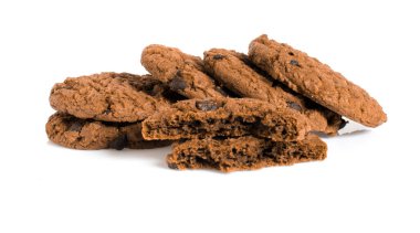 Beyaz arkaplanda izole edilmiş çerezler