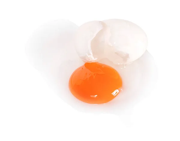 Kırık Yumurta Beyaz Arka Planda — Stok fotoğraf