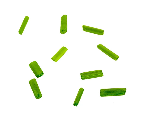 Nasekané Čerstvé Zelené Cibule Izolované Bílém Pozadí Royalty Free Stock Obrázky