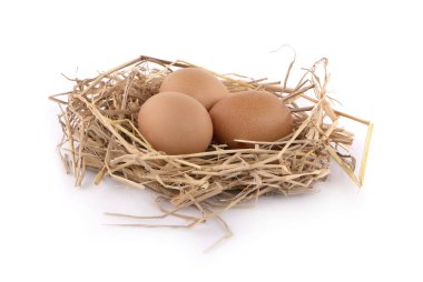 Beyaz arkaplanda izole edilmiş tavuk yumurtası