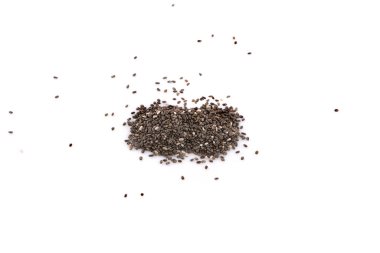 Beyaz arkaplan ile izole Chia tohumları