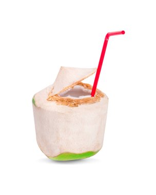 Hindistan cevizi beyaz arkaplanda izole edildi