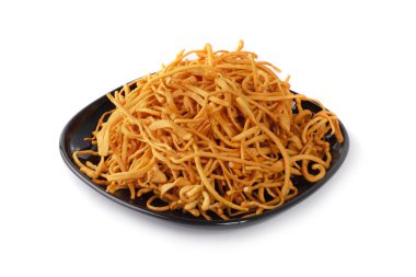 Cordyceps Sinensis Mantarı izole edilmiş beyaz bir arka plan