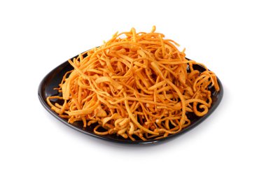 Cordyceps Sinensis Mantarı izole edilmiş beyaz bir arka plan