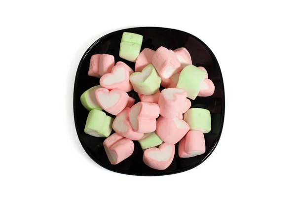 Färgglada Marshmallows Godis Isolerad Vit Bakgrund — Stockfoto
