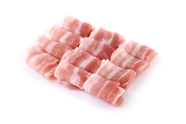Frisches Schweinefleisch Isoliert Auf Weißem Hintergrund — Stockfoto