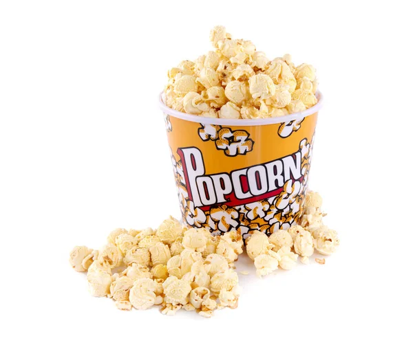 Popcorn Isolerad Den Vita Bakgrunden — Stockfoto