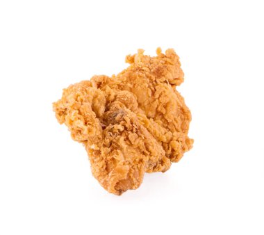 Kızarmış tavuk beyaz arka planda izole edilmiş