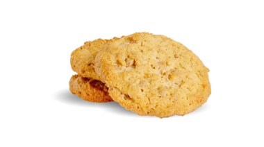 Fıstık ezmesi kurabiye beyaz bir arka plan üzerinde izole