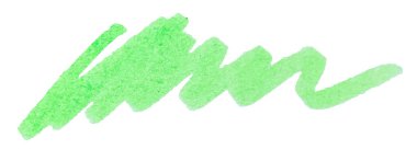 Beyaz Arkaplanda Parlak Neon Yeşil Renkli İşaretleyici Vuruşu Elementi İzole Edildi