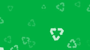 Çevresel VFX için Yeşil Ekranda Kusursuz Geri Dönüşüm Simgeleri Yağmuru Canlandırması