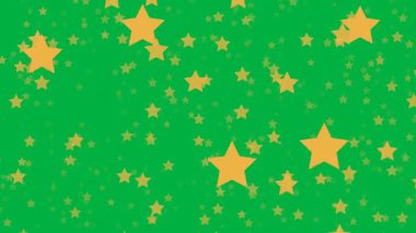 Yeşil Ekran Arkaplanında Kusursuz Düşen Altın Yıldızlar Yağmuru Animasyonu