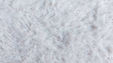 Konforlu İç Tasarım İçin Beyaz Saçlı Sahte Kürk Halı Dokusunun Tam Çerçeve Arkaplanı