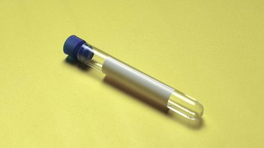 Clear Medical Test Tube with Blue Cap for Laboratory Research and Healthcare Diagnostic Testing