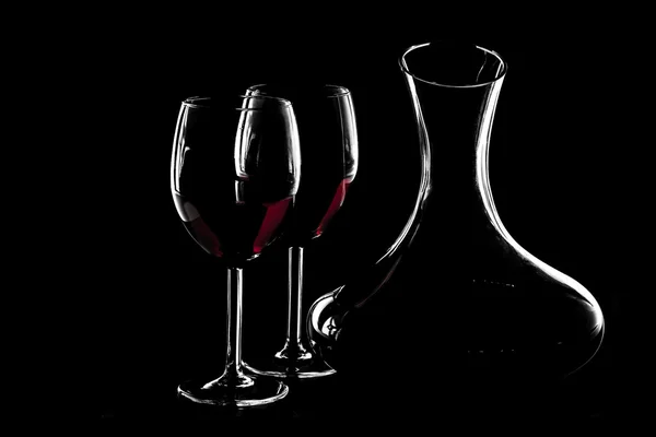 Silhouette of red wine — Stock Photo, Image