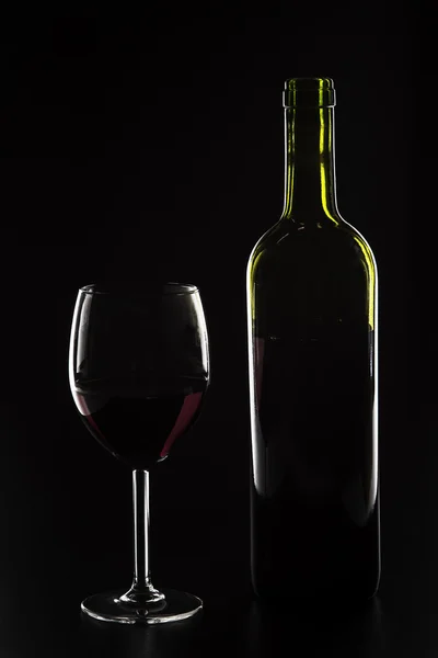 Silhouette of red wine — Stock Photo, Image