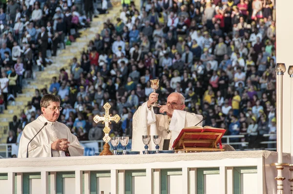 Heilige mis met paus Francis — Stockfoto