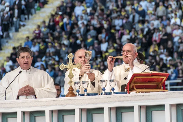 Mše svatá s papežem Francis — Stock fotografie