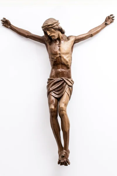 Cristo crucificado en la pared blanca —  Fotos de Stock