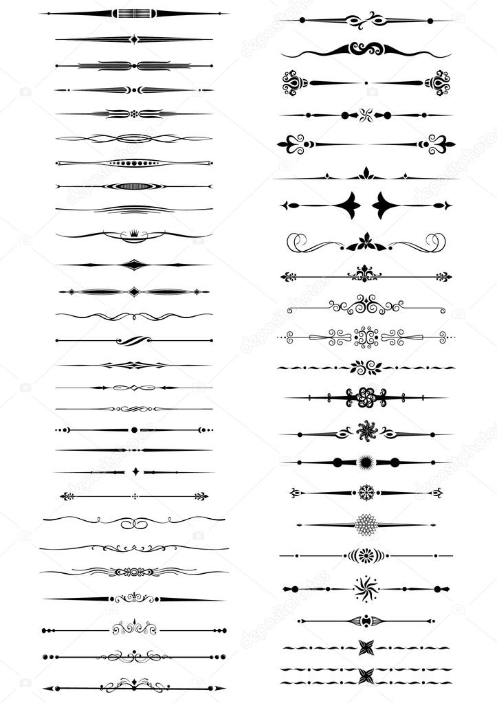 Set of different horizontal dividers Stock Vector by ©morrmota 100758186