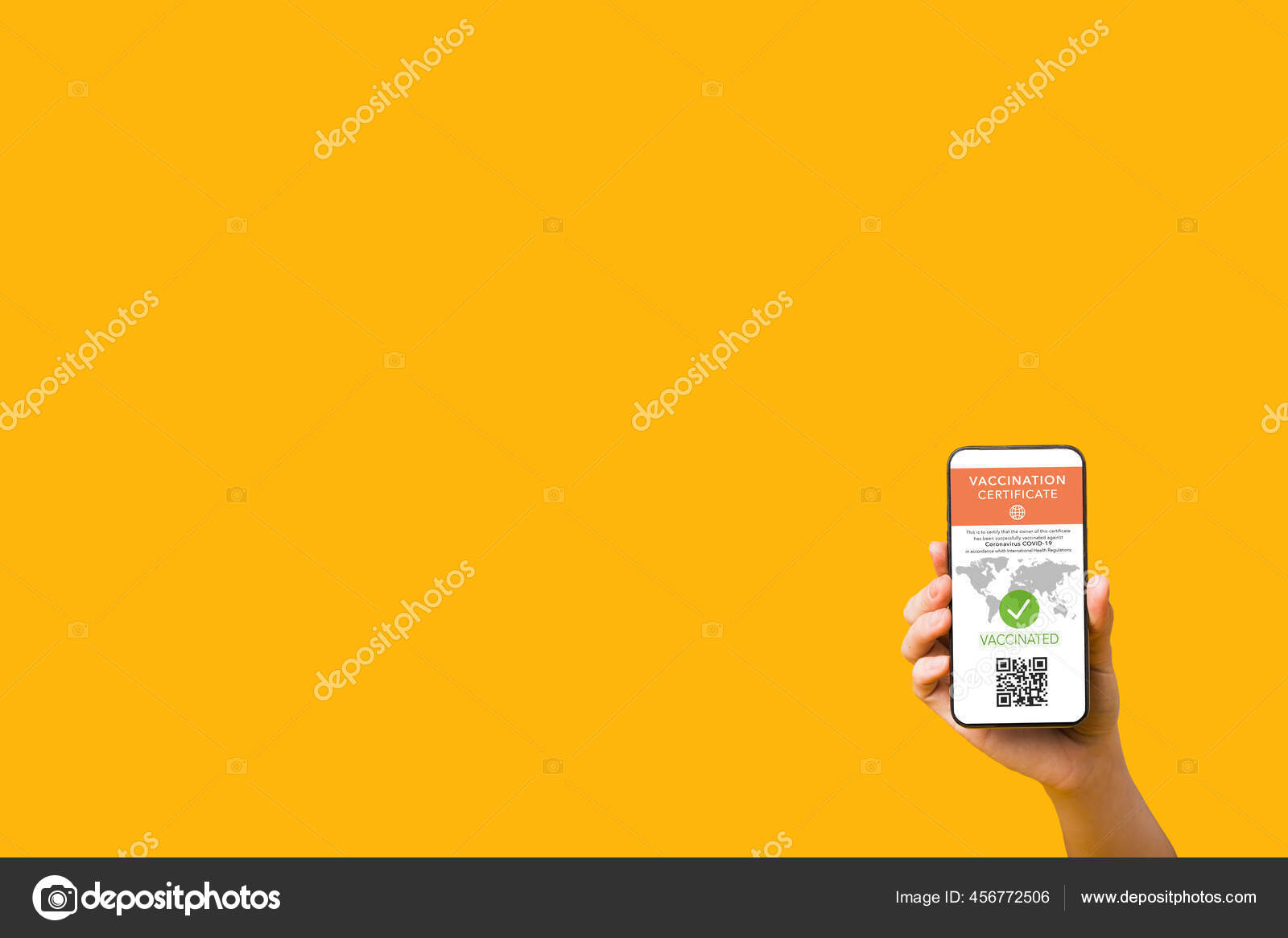 Pasaporte de vacunación certificado de viaje identificación qr código digital: fotografía de ...