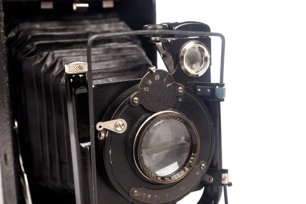 Beyaz arka plan üzerinde izole eski moda vintage film kamera — Stok fotoğraf