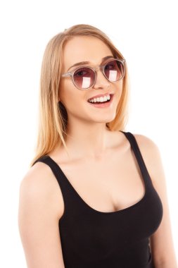 genç güzel sarışın kadınlar studio poz