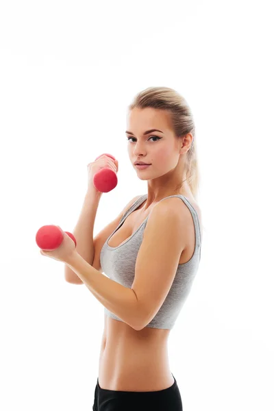 Fitness mujeres saludables ejercicio en estudio aislado — Foto de Stock