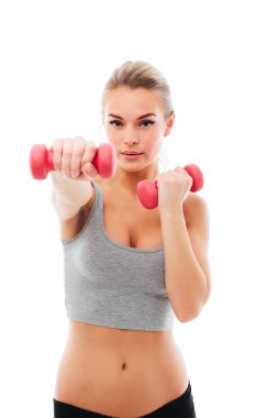 Fitness sağlıklı kadın egzersiz izole Studio