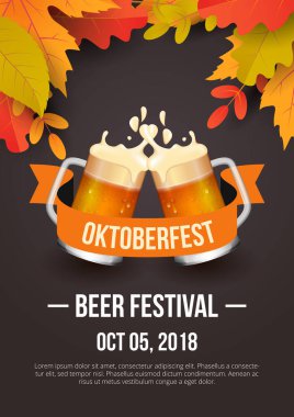 Oktoberfest poster geçmişi. Vektör İllüstrasyonu
